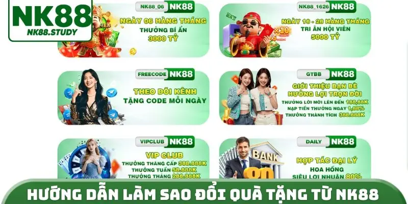 Hướng dẫn làm sao đổi quà tặng từ NK88